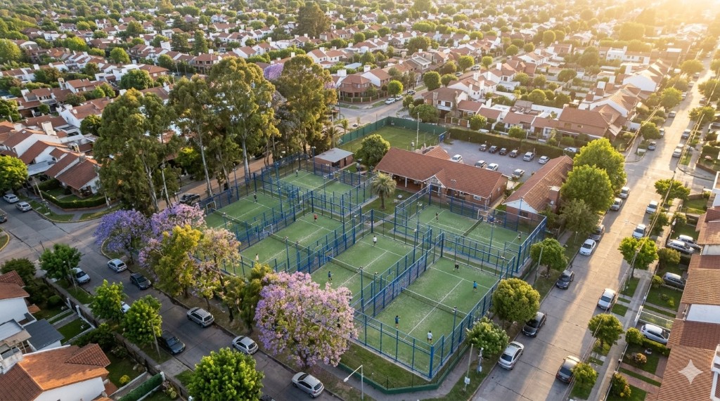 Club de pádel visto desde el aire