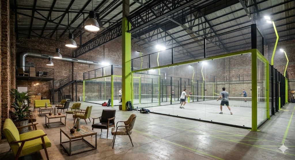 Interior de club de pádel